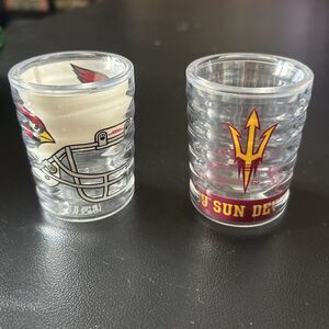 Set Of Two Arizona Pride Tervis Brand Shot Glasses - Cardinals And Arizona State